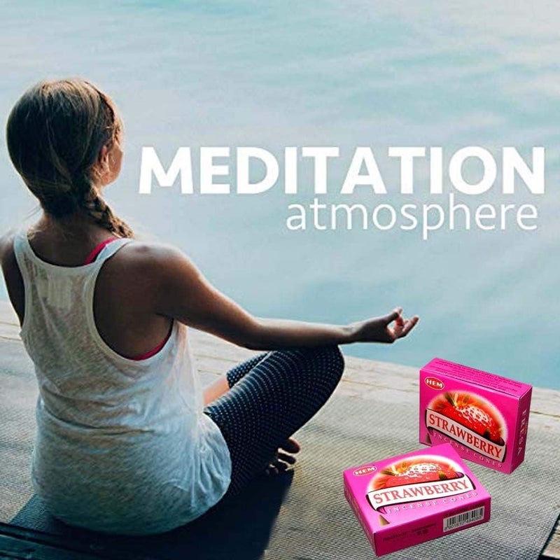 HEM Strawberry Incense Cones - Case of 12 Boxes with 10 Cones Each - Aromatic Incense from India - Image 4