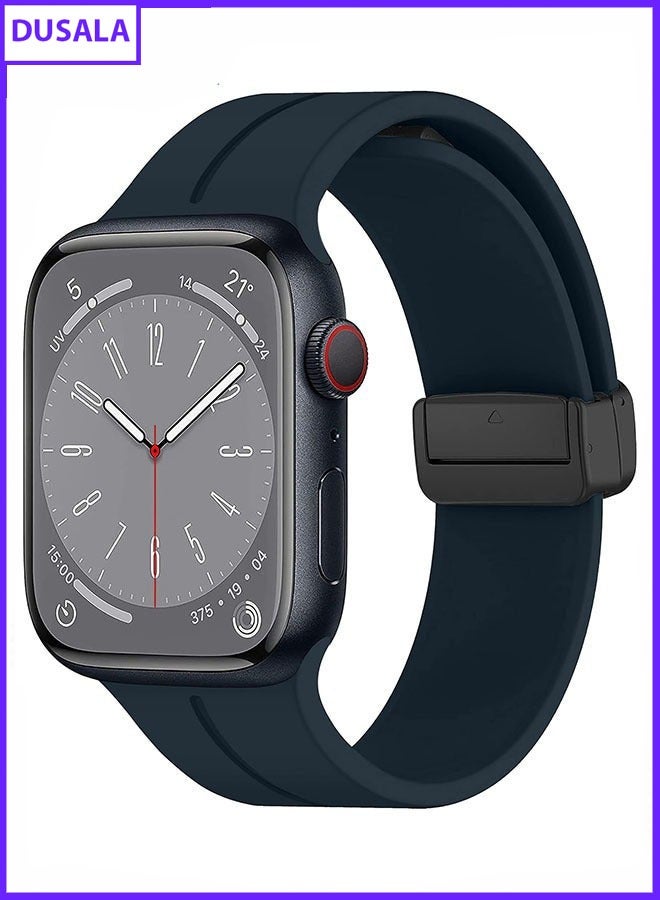 DUSALA Magnetic Silicone Watch Band 45mm/49mm Quick Release Strap for Men & Women Soft Skin Friendly Sport Replacement Band for Smartwatch & Analog Watches Durable, Waterproof, Magnetic Folding Clasp for All-Day Comfort - Image 1