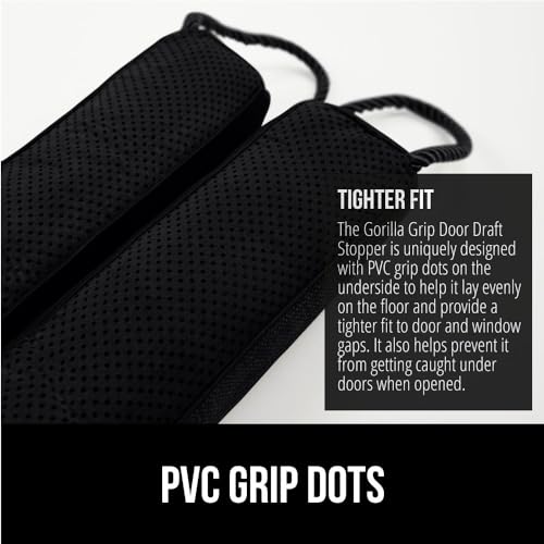 GORILLA GRIP Door Draft Stopper for Bottom of Doors, Weather Stripping Seal Blocks Hot Air, Noise, Bugs, Keeps Cold AC in, Sound Proofing Easy Install Gap Filler, Home Essentials, 32 Inch, Black - Image 4