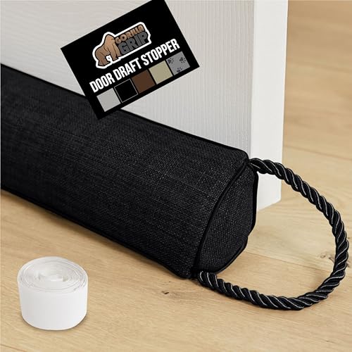 GORILLA GRIP Door Draft Stopper for Bottom of Doors, Weather Stripping Seal Blocks Hot Air, Noise, Bugs, Keeps Cold AC in, Sound Proofing Easy Install Gap Filler, Home Essentials, 32 Inch, Black - Image 1