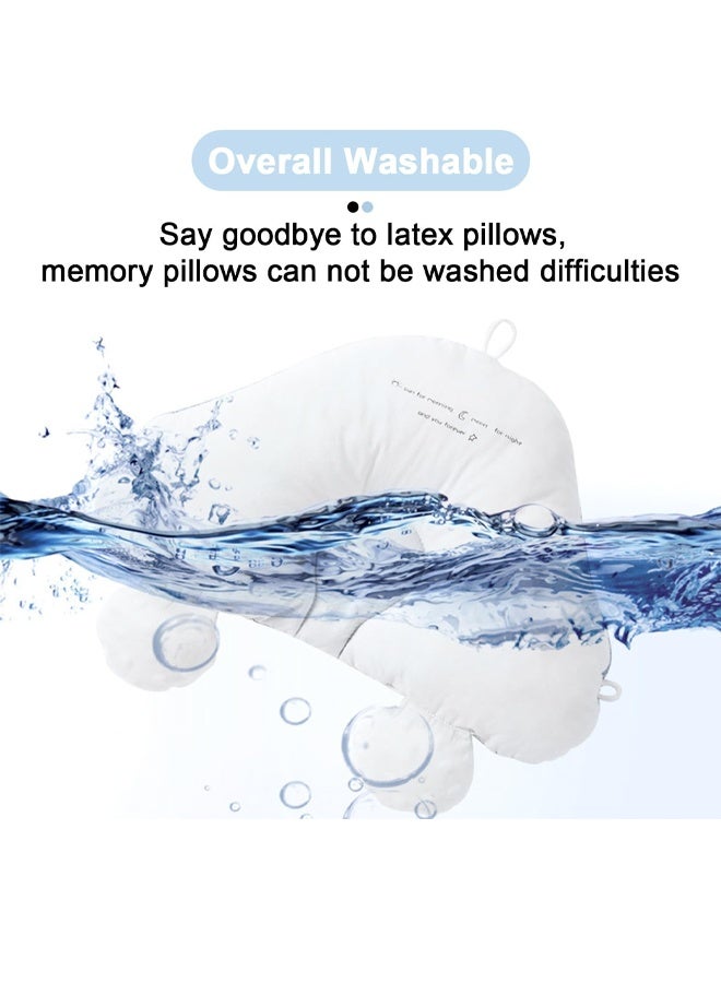 Berma Baby Portable Baby Pillow, Adjustable Cute Cartoon Bear Soft and Cozy Pillow, Ergonomic Design Soft Hypoallergenic Pillows for Newborn Babies Sleeping Prevent Flat Head - Image 4