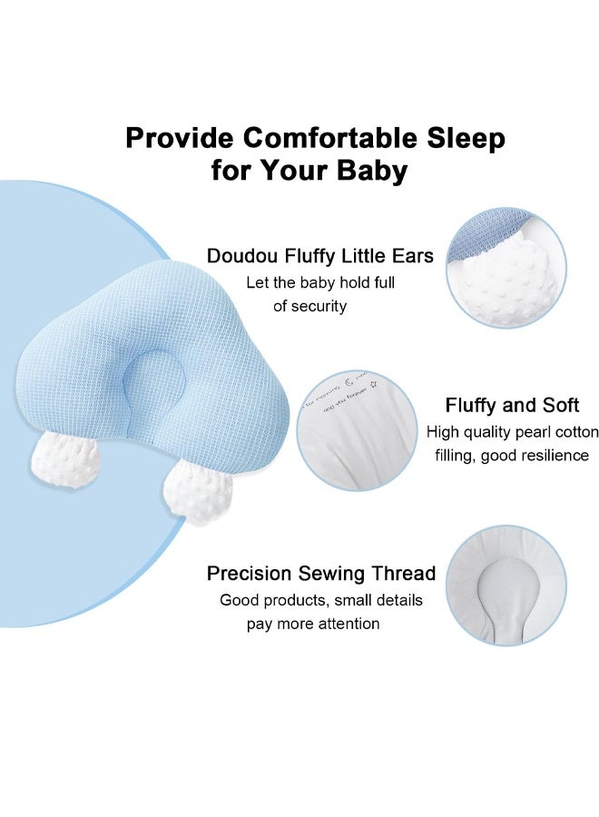 Berma Baby Portable Baby Pillow, Adjustable Cute Cartoon Bear Soft and Cozy Pillow, Ergonomic Design Soft Hypoallergenic Pillows for Newborn Babies Sleeping Prevent Flat Head - Image 3