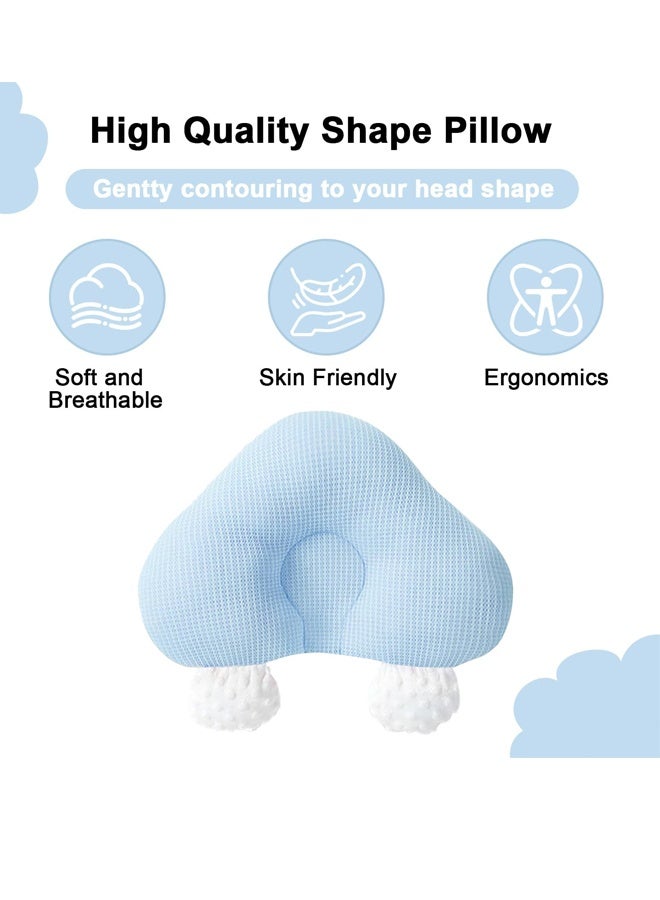 Berma Baby Portable Baby Pillow, Adjustable Cute Cartoon Bear Soft and Cozy Pillow, Ergonomic Design Soft Hypoallergenic Pillows for Newborn Babies Sleeping Prevent Flat Head - Image 2