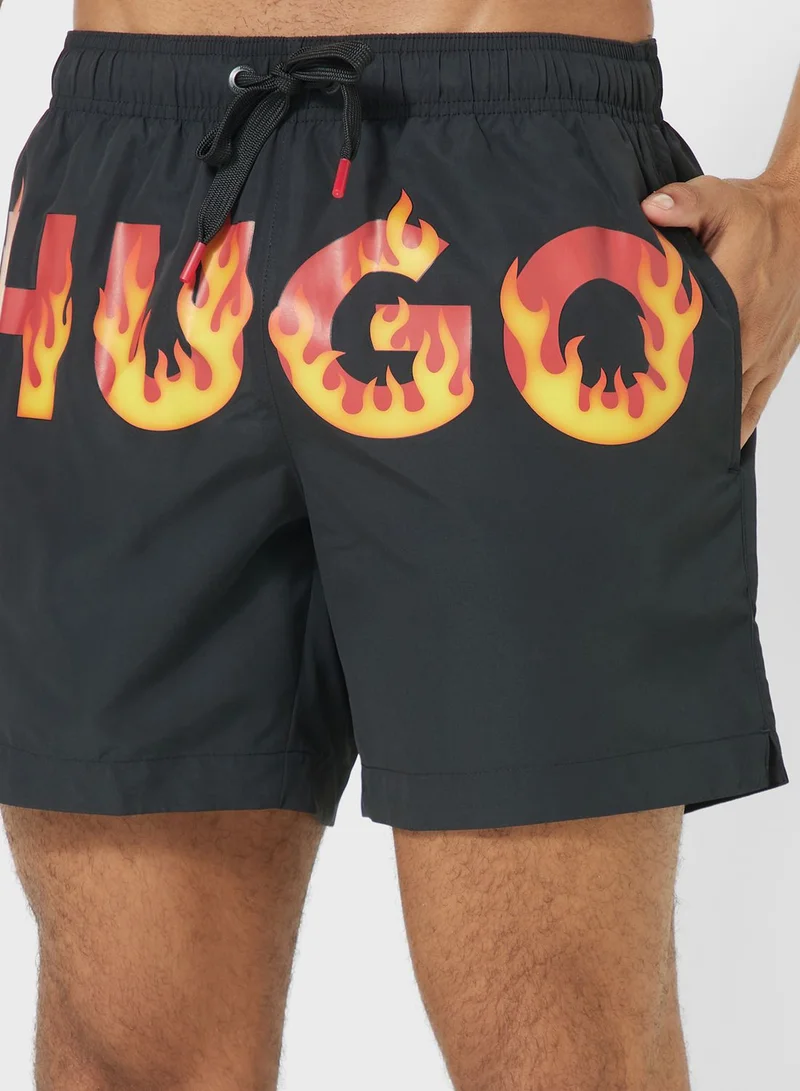 HUGO Logo Printed Swimshorts