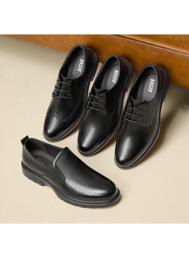 BASTO Bata Commuter Business Leather Shoes Comfortable Cowhide Men's Dress Shoes Wedding Shoes 25002am5 Black Size 38 - Image 4