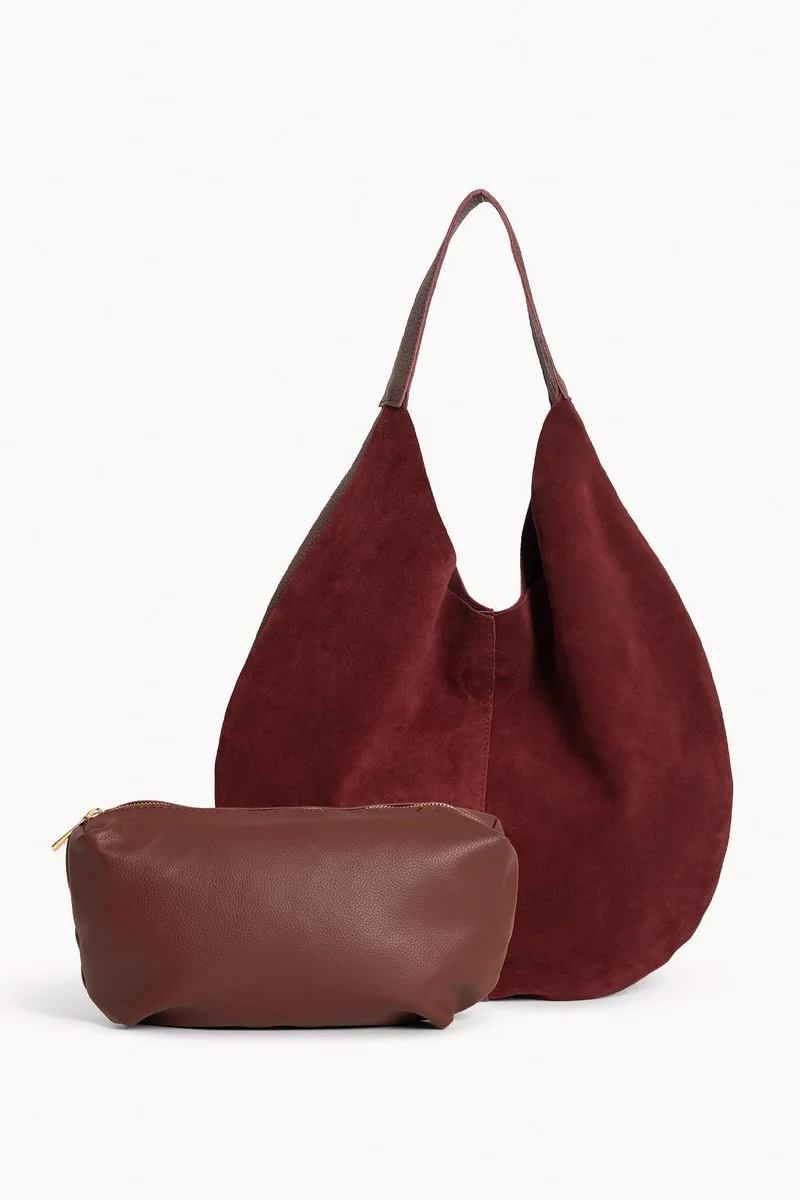 Wecre8 Maroon Dual Texture Tote Bag by WECRE8