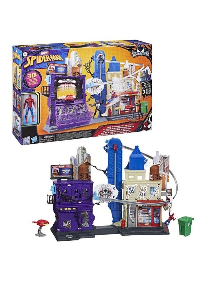 MARVEL مجموعة عرض معركة سبايدر مان ضد فينوم في مدينة الويب (45+ سم) - Image 2
