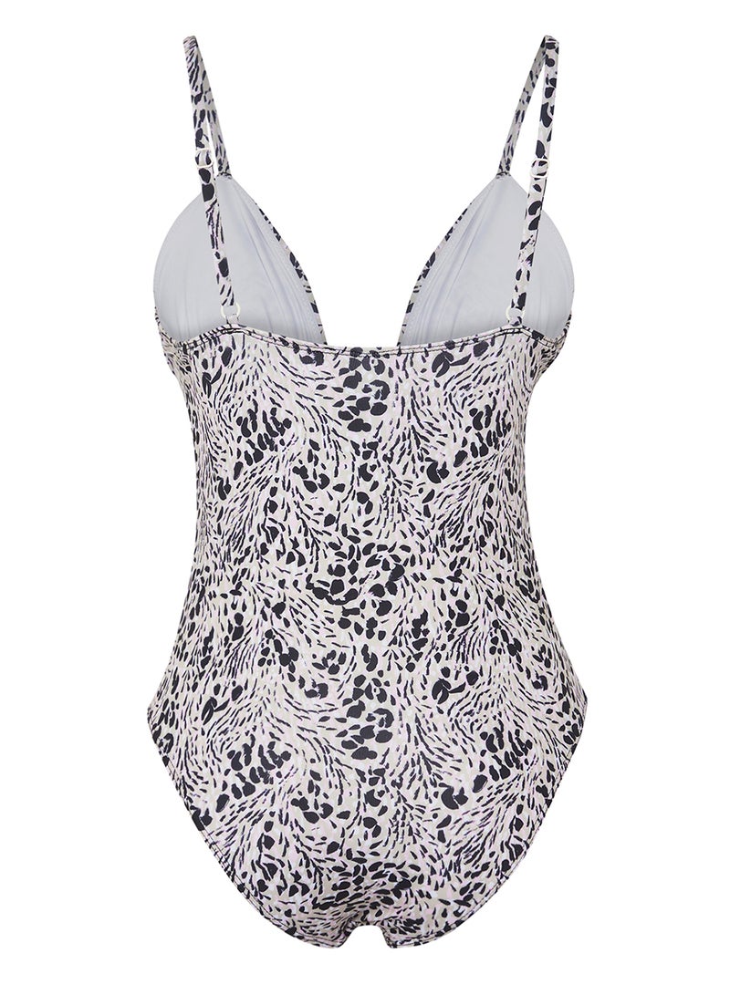 trendyol Abstract Patterned V-Strap Balconette Covered Regular Swimsuit Tbess25Ma00115 - Image 5