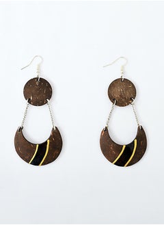 Eco-friendly Handmade Jewellery Coconut Wooden Earrings Lightweight Hoopwire Earrings Bohemian Pendant Dangle Earrings Set