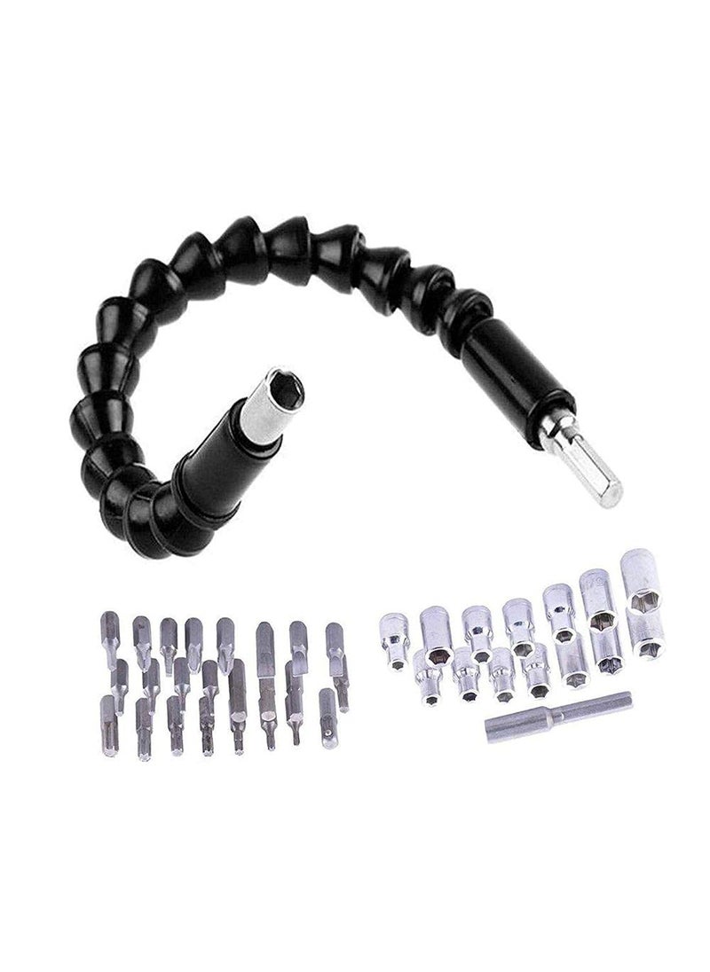 DIY Crafts DIY Crafts CTDIYHI22285 Flexible Holder Drill for Black 30cm 118 Tools Shaft 61 Pcs Bits Extension Rod  - Image 3
