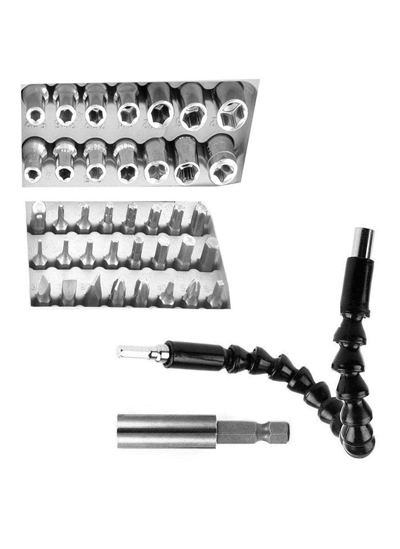 DIY Crafts DIY Crafts CTDIYHI22285 Flexible Holder Drill for Black 30cm 118 Tools Shaft 61 Pcs Bits Extension Rod  - Image 4