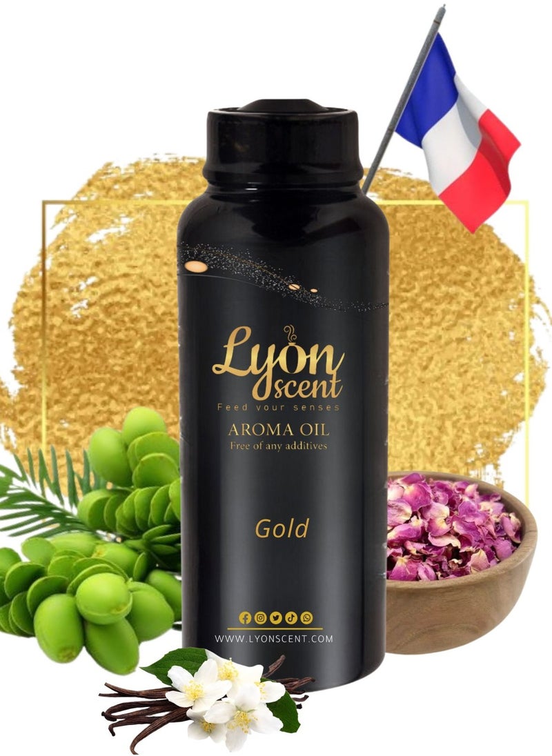 LYON SCENT - Lyon Scent Aroma Oil, 100% Pure Oil, Perfume for Air Freshener, Diffuser Aroma, Fragrance Oil, Air Freshener Oil refill, Essential Scented Oil, Luxurious Scent (GOLD) - Image 1