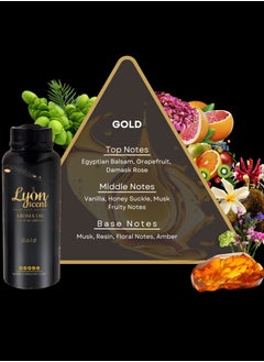LYON SCENT Lyon Scent Aroma Oil, 100% Pure Oil, Perfume for Air Freshener, Diffuser Aroma, Fragrance Oil, Air Freshener Oil refill, Essential Scented Oil, Luxurious Scent (GOLD)  - Image 3