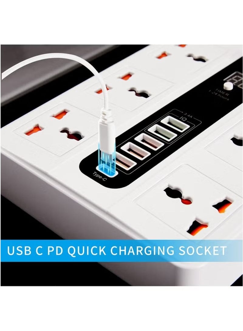 منفذ عالمي لشحن مقبس USB وظيفة توقيت توسيع قطاع الطاقة توصيله كهربائيه مشترك كهرباء توصيلة وصلة كهرباء - Image 5