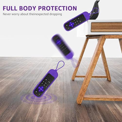 Climberer [2-Pack] Climberer Remote Case Cover Compatible with Roku Ultra 2024 / Voice Remote Pro (2nd Edition) & Rechargeable Pro (2nd Ed) #RCB1R (Black + Purple) - Image 5