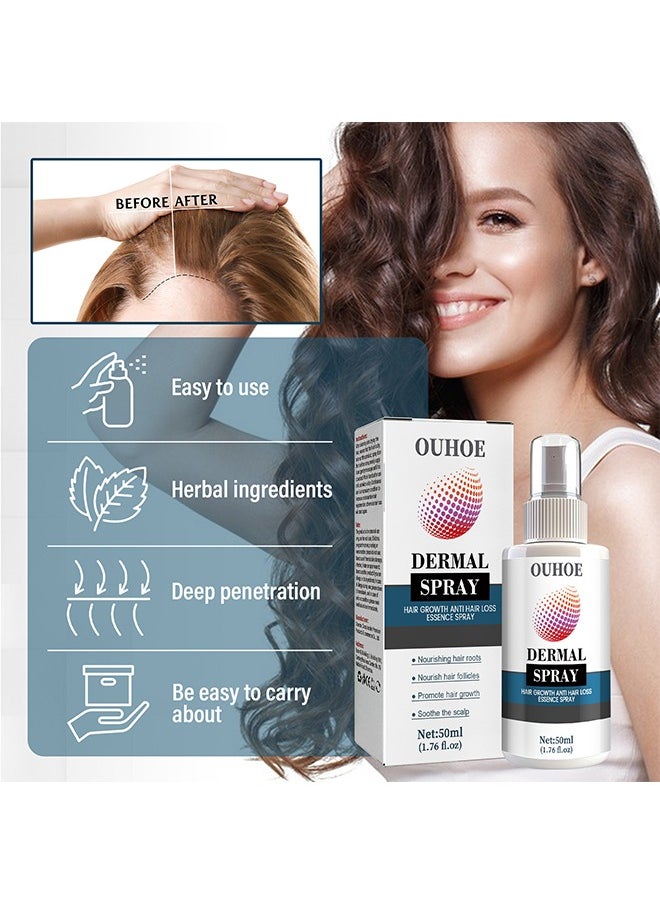 OUHOE - Hair Growth Anti Hair Loss Essence Spray, Ultra Hair Growth Formula Serum Spray, Damaged Dry Hair, Hair Regrowth For Thicker Longer Fuller Hair With Castor Oil Ginger 50ML - Image 1