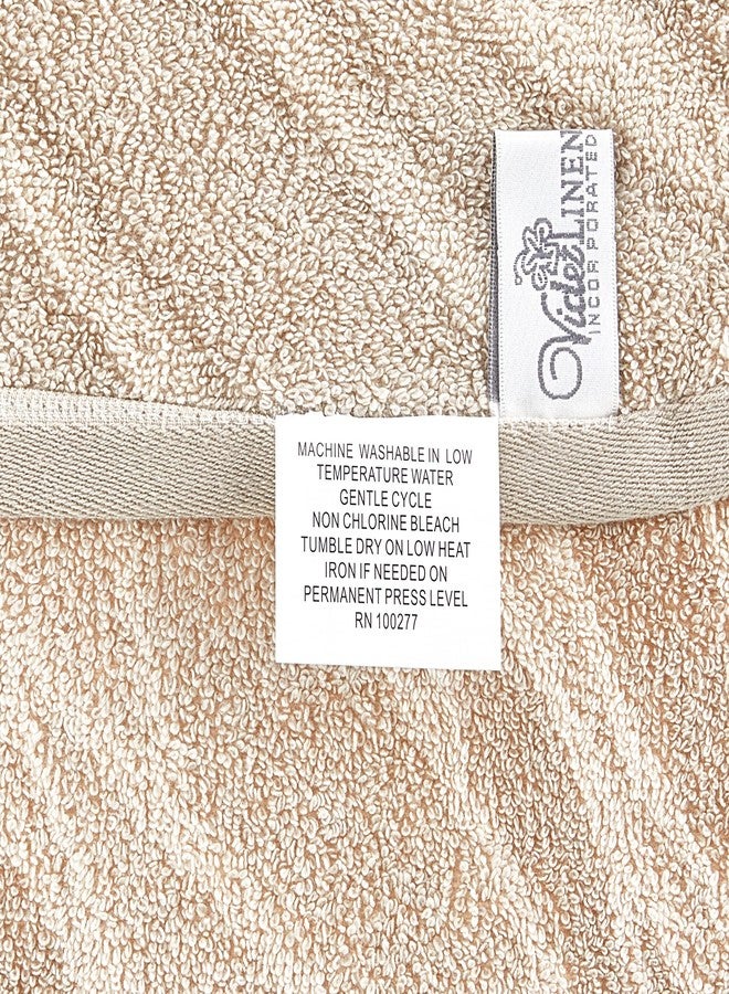 فايولت لينين مناشف يد مستطيلة الشكل، بنقشة جلد الحمار الوحشي، مصنوعة من الكتان البنفسجي، قطن تيري فاخر 100%، وزن 600 غرام/متر مربع، فائقة النعومة وعالية الامتصاص، بنمط جاكار أنيق، مناسبة للحمامات والفنادق والمنتجعات الصحية الفاخرة، مقاس 20 × 30 بوصة، لون بيج، عبوة من قطعتين. - Image 3