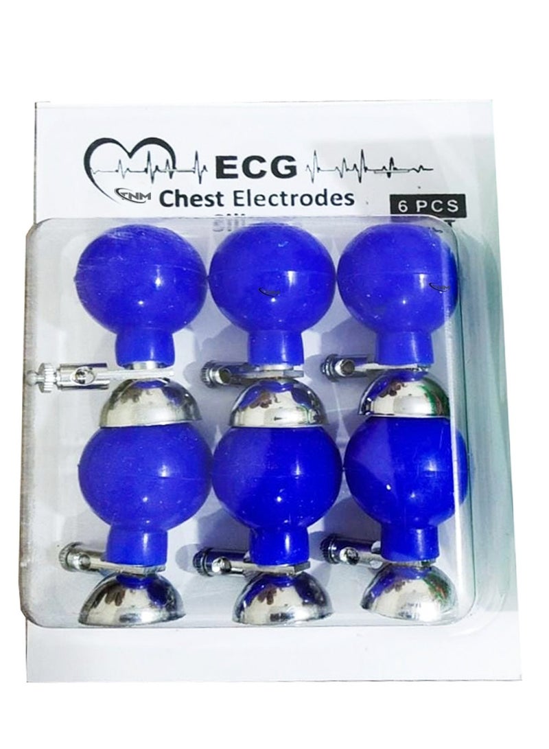 TNM Adult Chest Suction Limb Clamp & Cup Bulb ECG EKG Electrodes for Snap-Clip - Image 2