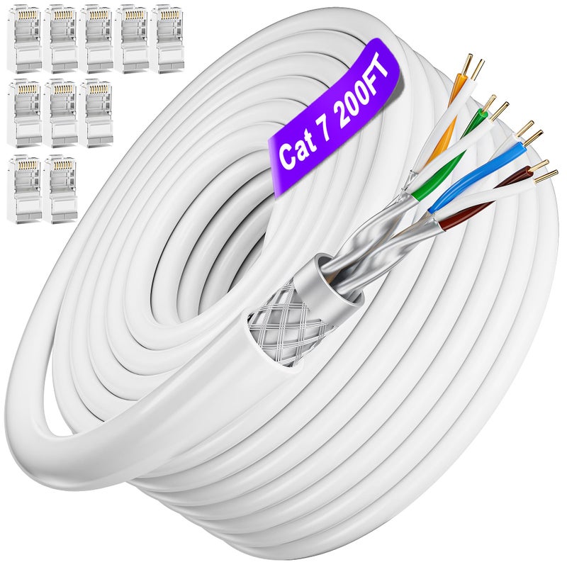 Soibke Cat 7 Ethernet Cable 200ft10 RJ45OutdoorIndoor SFTP Cat 7 Triple Shielded Ethernet Cable Heavy Duty High Speed 10Gbps 600Mhz Direct Burial Weatherproof UV Resistant for Gaming Cat7 200 feet - Image 2