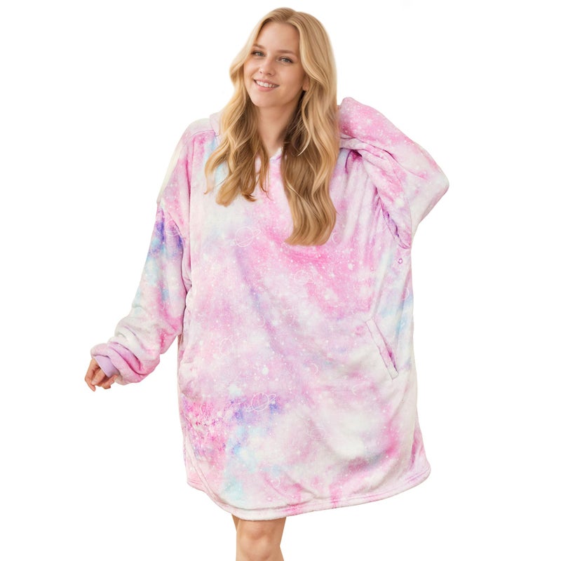 LetsFunny Blanket Hoodie Oversized Wearable Sherpa Fleece Blanket Sweatshirt Super Soft Warm Cozy with Giant Pocket for Women Men Adults Teenagers Kids  One Size Fits All - Image 1