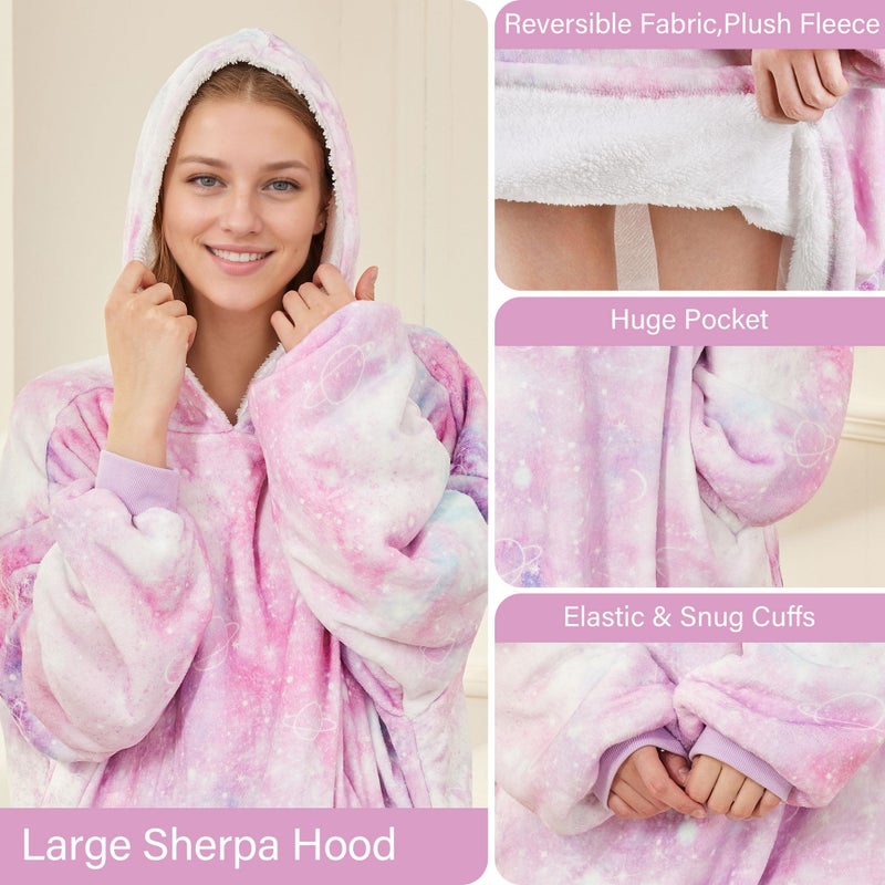 LetsFunny Blanket Hoodie Oversized Wearable Sherpa Fleece Blanket Sweatshirt Super Soft Warm Cozy with Giant Pocket for Women Men Adults Teenagers Kids  One Size Fits All - Image 4