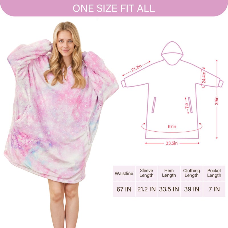 LetsFunny Blanket Hoodie Oversized Wearable Sherpa Fleece Blanket Sweatshirt Super Soft Warm Cozy with Giant Pocket for Women Men Adults Teenagers Kids  One Size Fits All - Image 3