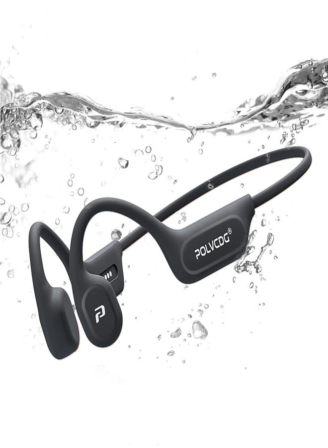 POLVCDG Swimming Headphones,IPX8 Waterproof Bone Conduction Headphones,32GB Memory Open Ear Headphones with Mic,Wireless Bluetooth Earphones Underwater Sport Earbuds for Running Workout Cycling - Image 1