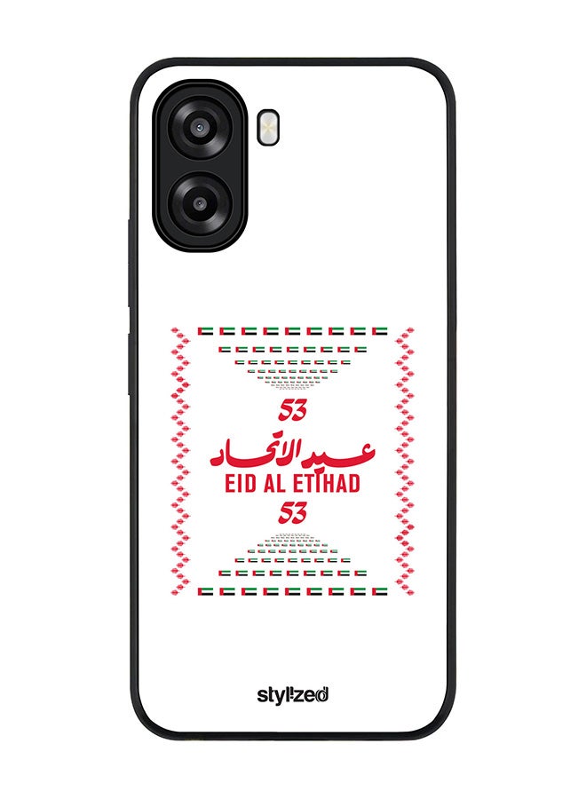 Stylizedd For Oppo A6t 5G / A6t 4G Case,Slim fit Camera Protection, Shockproof Thin Phone cover  - Eid Al Etihad 53 National Day Poster Design White - Image 1