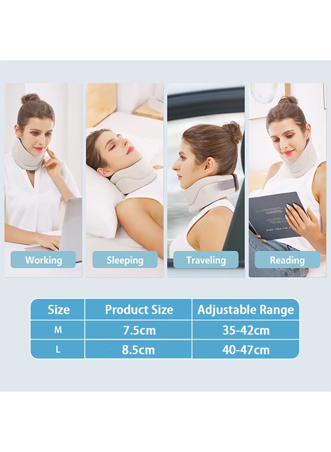 Neck Brace for Neck Pain and Support for Women, Men, Vertebrae Whiplash Wrap for Posture, Sleeping-Spinal Support and Spine Pressure, Soft Neck Brace for Pinched Nerve - Large - Image 4