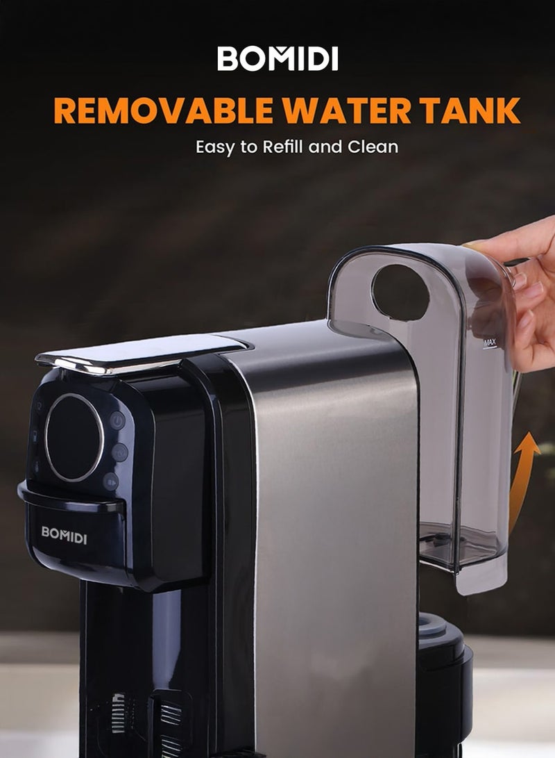 BOMIDI 3-in-1 Capsule Coffee Machine – Compatible with Nespresso, Dolce Gusto, and Ground Coffee – 20 Bar High-Pressure Espresso Maker with Touch Control Panel, Self-Cleaning Function, LED Indicators, 700ML Removable Water Tank – CM01 - Image 5