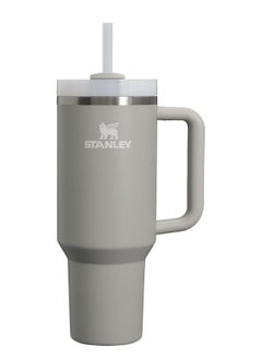 1.2L Quencher H2.0 FlowState Tumbler with Lid, Handle, and Reusable Straw – Vacuum Insulated Travel Mug for Hot and Cold Beverages – Keeps Drinks Cold for 11 Hours and Iced for 48 Hours – Dishwasher Safe – Ash Color