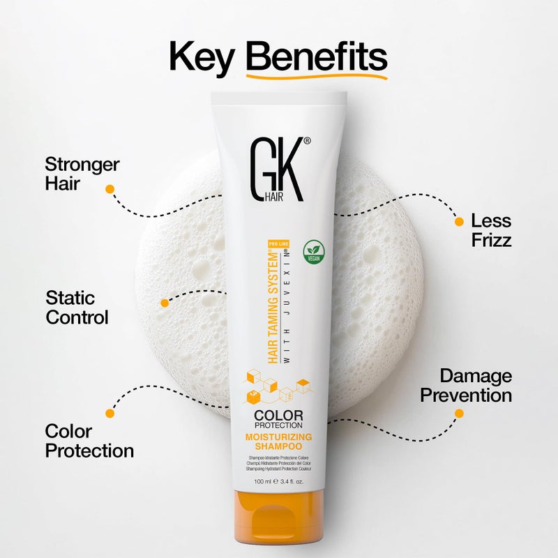 GK HAIR Global Keratin Moisturizing Shampoo (3.4 Fl Oz/100ml) for Hydrating Color Protection Dry Damage Curly Frizzy Thinning Color Treated Hair Repair Organic Paraben Sulfate Free All Hair Types - Image 4