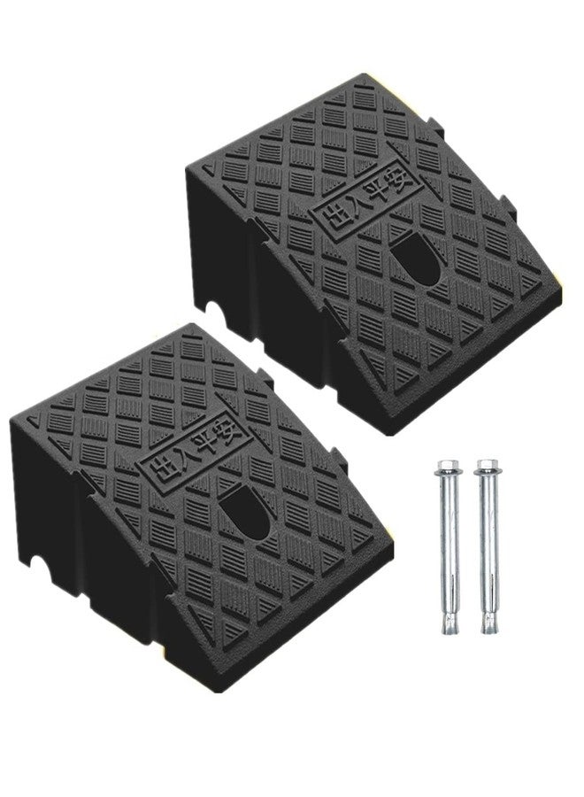 Deshitong 2Pack Curb Ramp Black Color, Portable Lightweight Heavy Duty Plastic Driveway Curb Ramps for Low Cars,Motorcycle Ramp,Curb Ramps (2.76 inch High) - Image 1