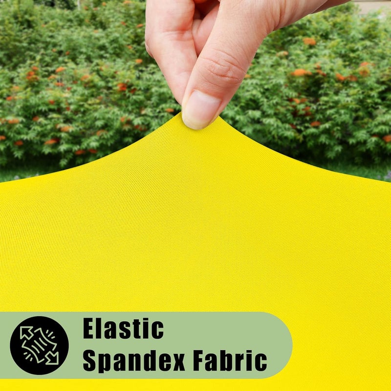 misaya 2 Packs Round Spandex Tablecloths, Stretch Elastic Tablecloth Cover Fitted for 45"-56" Round Tables, Waterproof Polyester Washable Table Cloth for Dining, Party, Outdoor and Indoor, Yellow - Image 3