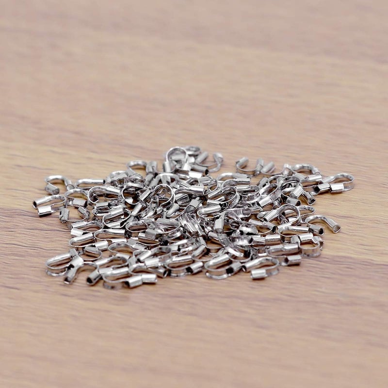 comfrt 100 Pcs Brass Wire Guardian Wire Cable Protector for Jewelry Making DIY Accessories for Necklace Bracelet Making (Silver) - Image 2