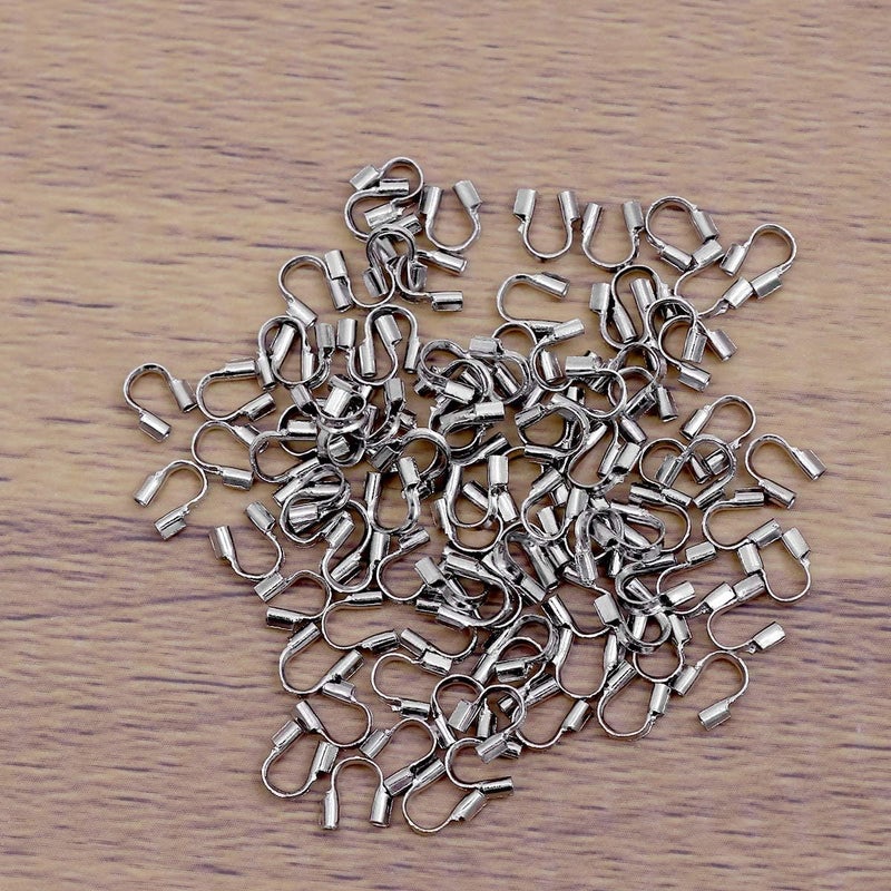 comfrt 100 Pcs Brass Wire Guardian Wire Cable Protector for Jewelry Making DIY Accessories for Necklace Bracelet Making (Silver) - Image 3