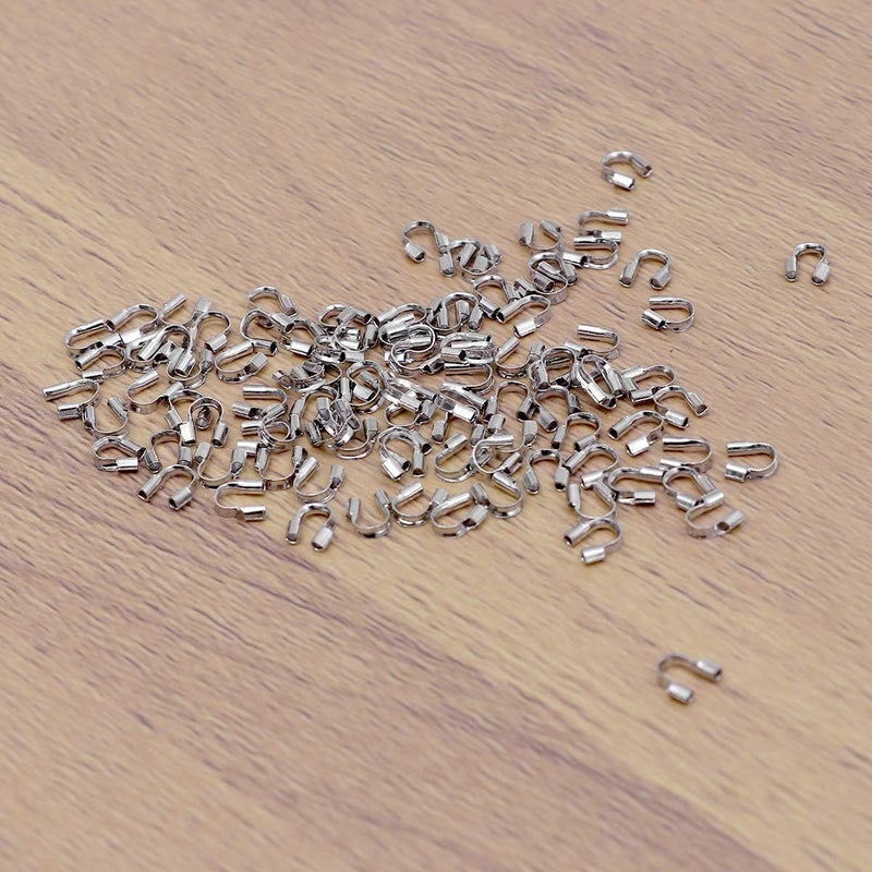 comfrt 100 Pcs Brass Wire Guardian Wire Cable Protector for Jewelry Making DIY Accessories for Necklace Bracelet Making (Silver) - Image 5