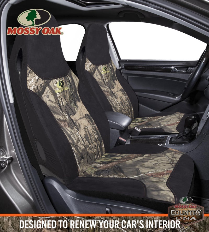 Mossy Oak High Back Camo Seat Covers, Airbag Compatible, Large Size to Fit Truck Seats - Made with Cotton & Suede Fabric - Official Licensed Product - Image 2