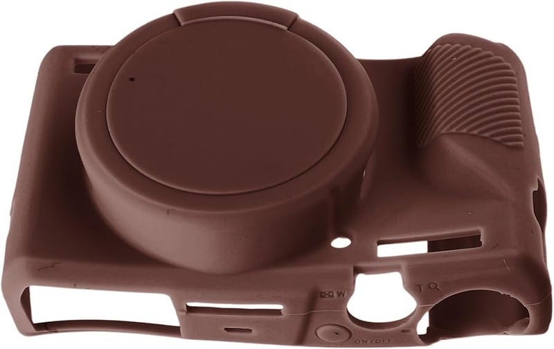 Brown Soft Silicone Protective Case Cover for Canon G7X Mark Camera with Removable Lens Cap - Image 2