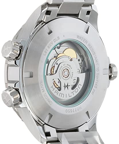 Hamilton Watch Khaki Aviation X-Wind Day Date Swiss Automatic Watch 45mm Case, Blue Dial, Silver Stainless Steel Bracelet (Model: H77765141) - Image 5