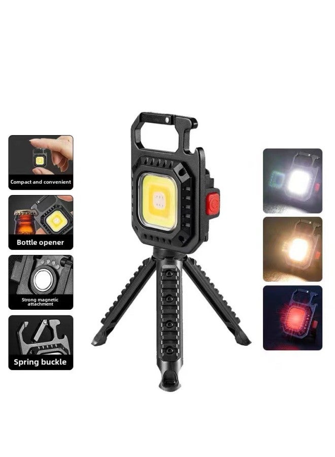 Function Portable Light Mini Work Light Portable High Brightness Keychain Light Strong Light Led Outdoor Mini Flashlight-Color:W5130 With Bracket - Image 1