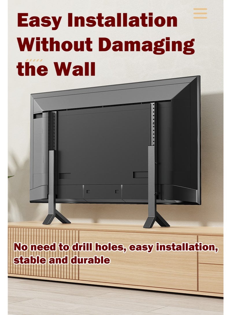 XiuWoo Universal TV Stand, Metal TV Legs for 50-86 Inches LCD LED Flat Screen TVs with Extra Wider and Longer Feets, TV Legs Holds Up to 60KG, VESA MAX to 600x400mm - Image 1