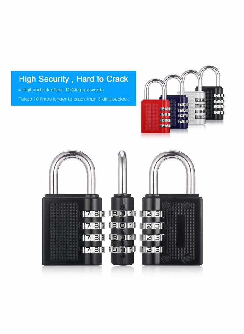 Generic - Combination Padlock, 4 Pcs Heavy Duty Metal Padlock for Gym Locker, Padlocks with Code, Gym Padlock, Locker Padlocks, Waterproof Combination Lock for Locker Outdoor Gate Shed - Image 1