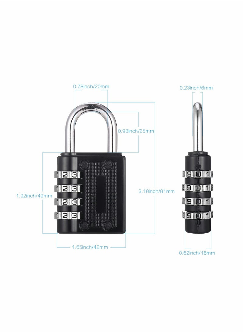 Generic - Combination Padlock, 4 Pcs Heavy Duty Metal Padlock for Gym Locker, Padlocks with Code, Gym Padlock, Locker Padlocks, Waterproof Combination Lock for Locker Outdoor Gate Shed - Image 1