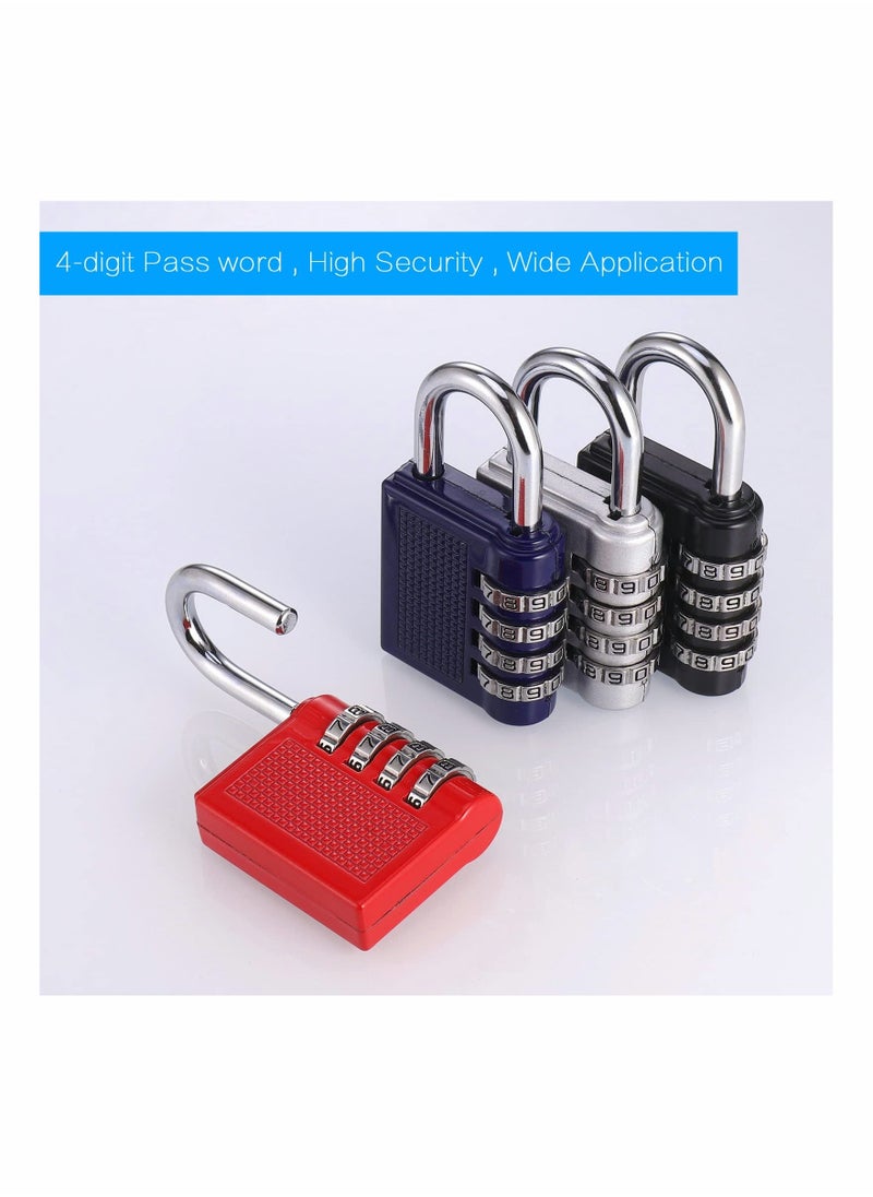Generic - Combination Padlock, 4 Pcs Heavy Duty Metal Padlock for Gym Locker, Padlocks with Code, Gym Padlock, Locker Padlocks, Waterproof Combination Lock for Locker Outdoor Gate Shed - Image 1