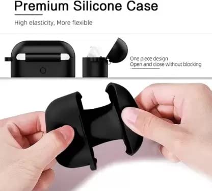 Printme Silicone Compatible for Boat Airdopes 131 Pro Case Cover Skin Silicone, Protective Full Protection Dust-Proof Shockproof Case Cover with Hook & EarTisps (Matte Black) - Image 5
