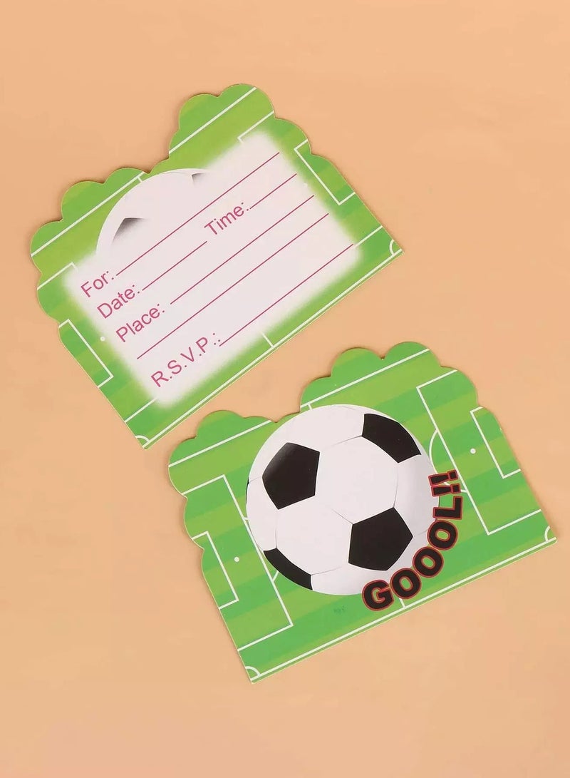 10pcs Soccer Print Invitation  - Image 1