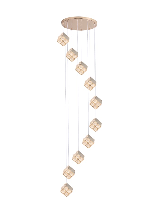 بيست باور ثريا حديثة 10 لمبات 6734-10 مع 3 مستويات إضاءة، طول قابل للتعديل 250 سم، 110 واط – مثالية للممرات والمدخل - Image 2