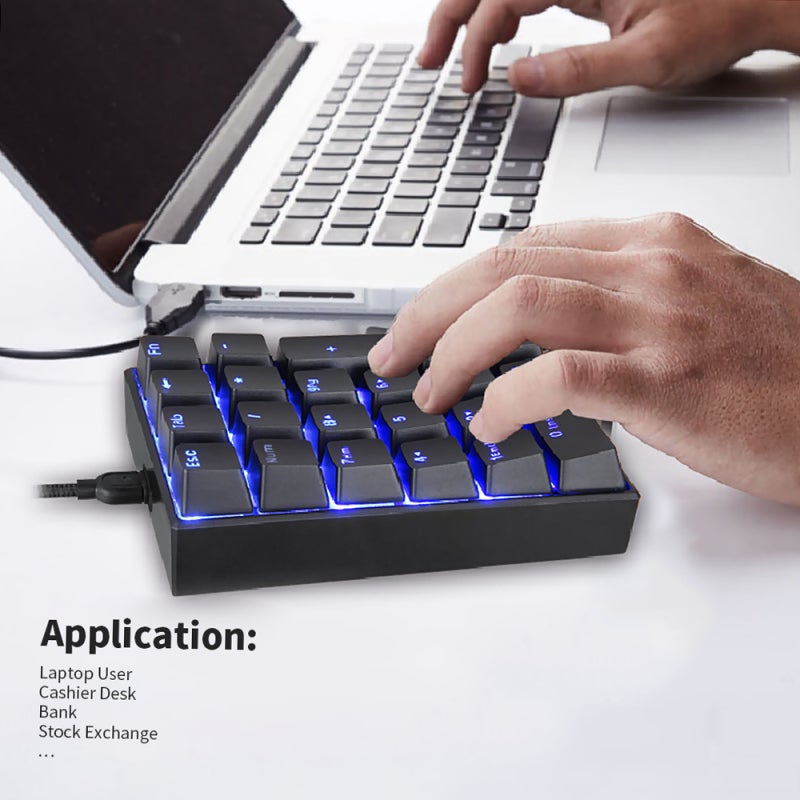 Mechanical Keyboard: Black, OUTEMU Blue Switch, Type-C Bidirectional Plug - Plug And Play, Compact Numeric Keypad For Gaming, Typing, Laptop Users, Cashier Desks, Banks - Image 5
