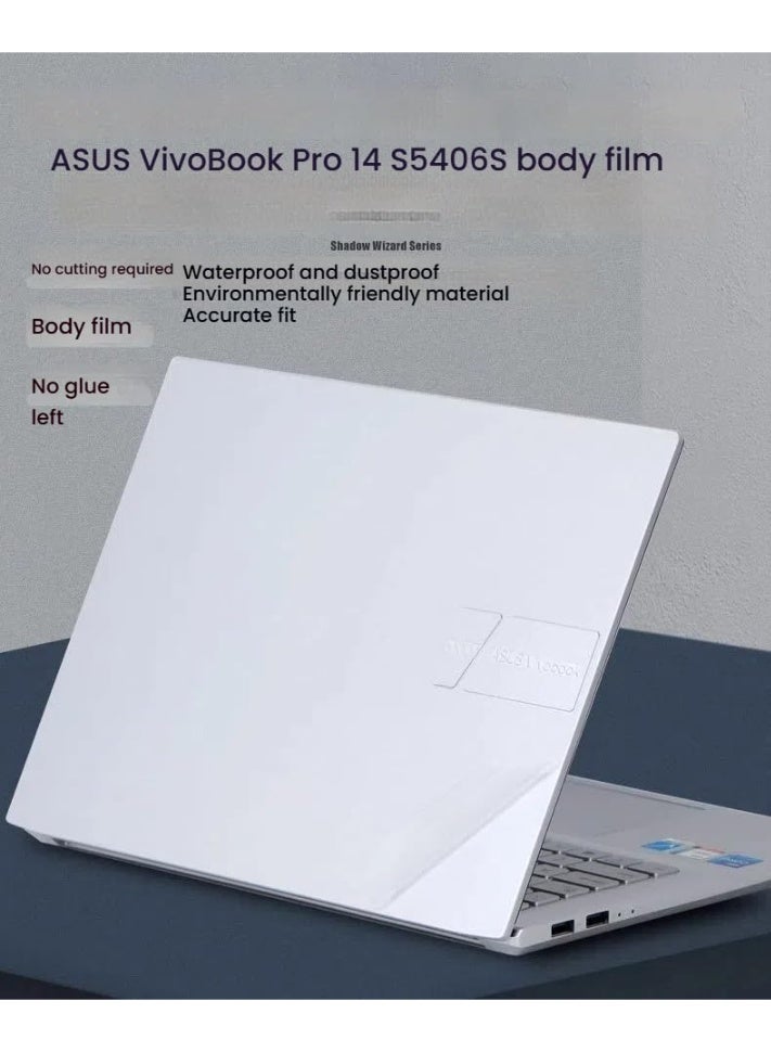 عام ملصق حماية لاب توب متوافق مع ASUS VivoBook Pro 14 2025 S5406S مقاس 14 بوصة - ملصق مضاد للخدوش بفيلم ثلاثي الجوانب وطبقة عالية الوضوح - Image 3